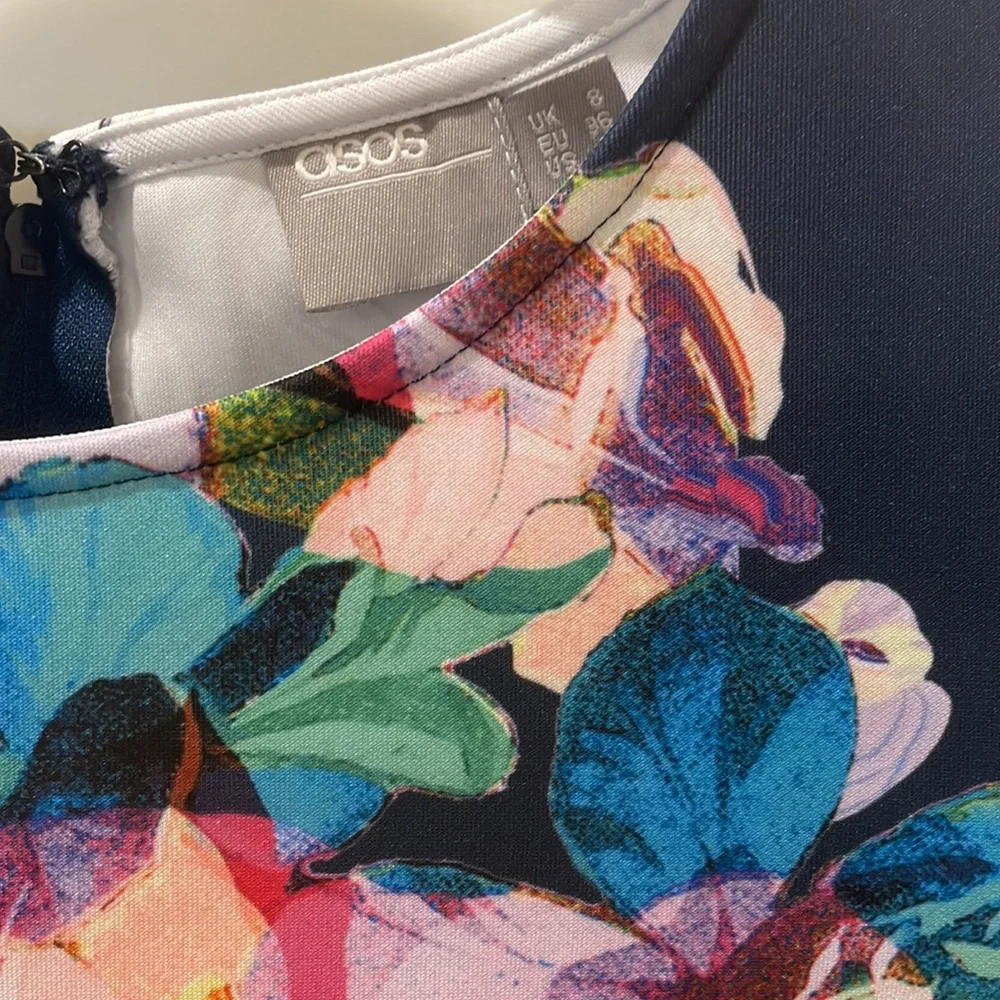 ASOS | Abstract Floral Midi Dress - Picture 3 of 6